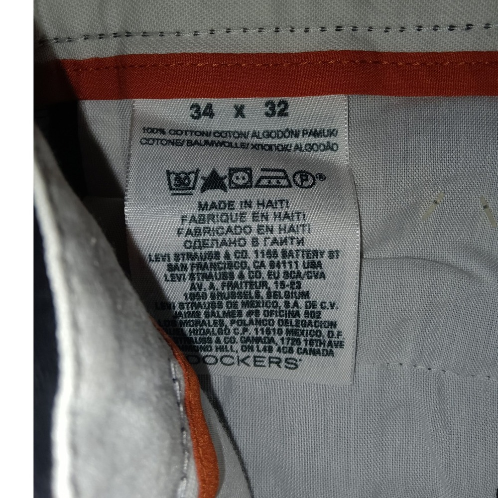 Dockers Mens Classic Easy Khaki Pants W34 L32 Straight Fit D2 Flat Front NWT - Picture 5 of 5